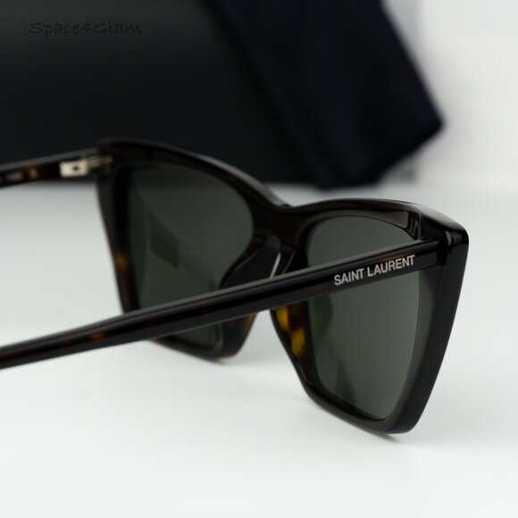 Saint Laurent Women Sunglasses Havana Grey Cat Eye SL737 MICA THIN 002 BRAND NEW main image 6